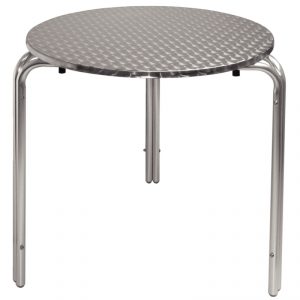 Bolero Round Bistro Table with three legs for a sturdy finish
