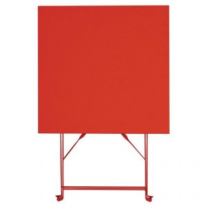 foldaway bistro table in red steel